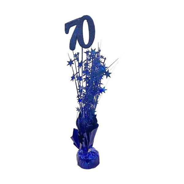 More Than Party Centrepiece Table Decoration 70th Birthday Blue