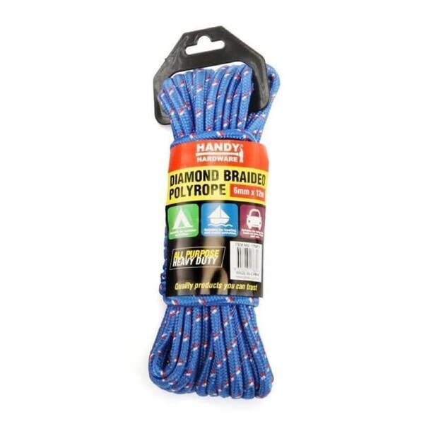 Deal365 Polyrope Diamond Braided 6mm x 12m