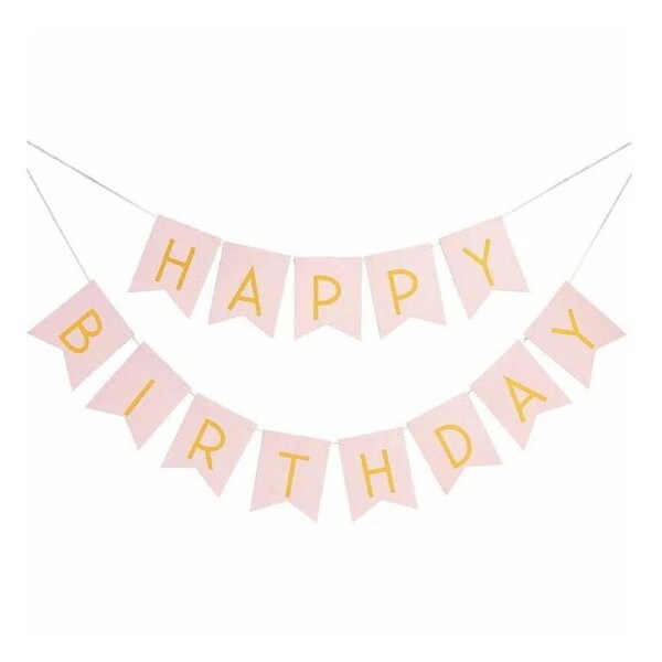 More Than Party Happy Birthday Bunting Decoration Accessory Pink