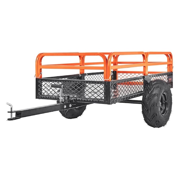 Heavy Duty Steel ATV Dump Trailer, 1500 lbs Load Capacity, 15 Cubic Feet Tow Behind Dump Cart for Garden, with Removable Sides and 2 Pneumatic Tires, for Lawn Mowers, Tractors, ATV, UTV