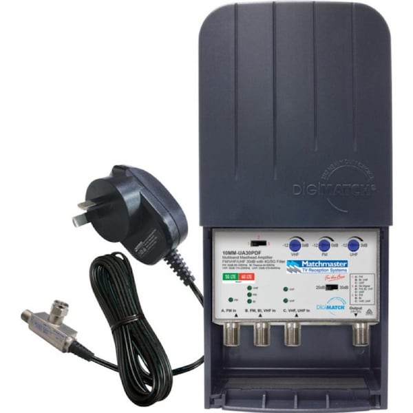 MATCHMASTER 30Db Masthead Amp With 4G/5G Filter & Power Supply