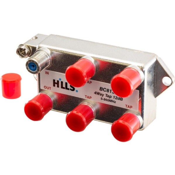 HILLS 4 Way F-Type Tap 12Db 5-860Mhz Foxtel Approved F30738