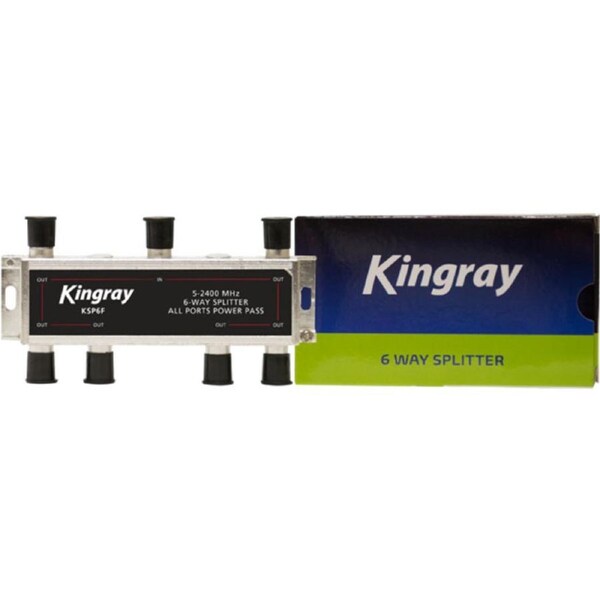 KINGRAY 6 Way F-Type Splitter Foxtel Approved F30964