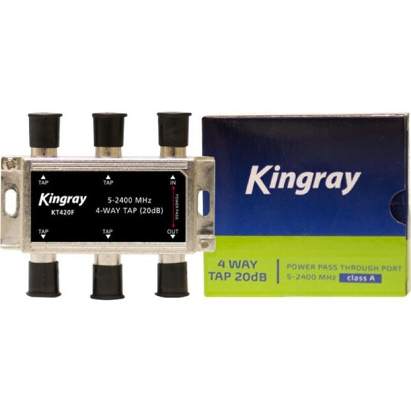 KINGRAY 4 Way 20Db Tap 5-2400Mhz Power Pass Fox App. F30956