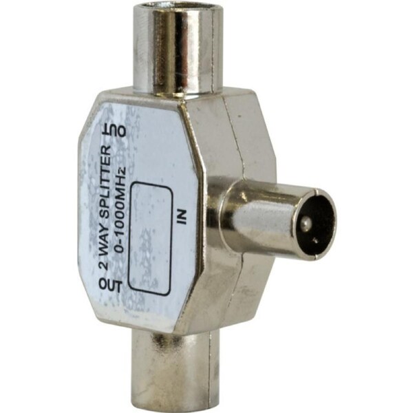 2 Way Pal Tv Antenna Splitter Indoor Passive, Metal Casing