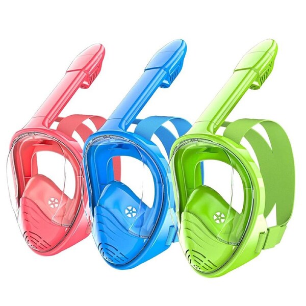 Catzon 3Pcs Kids Snorkel Mask Full Face Snorkeling Gear with Camera Mount 180 Degree Panoramic View