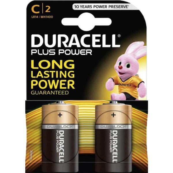 DURACELL C' Alkaline Duracell Battery Copper Top Pk2