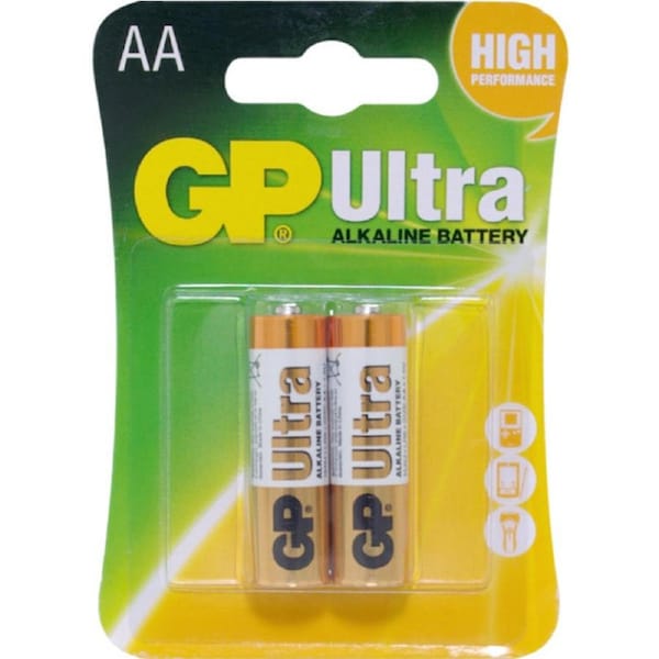 GP Gp 1.5V Ultra Alkaline Aa Battery Card Of 2