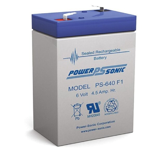 POWER SONIC 6V 4.5Amp Sla Battery F1 Terminal Sealed Lead Acid