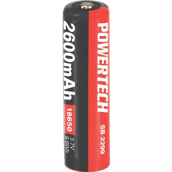 POWERTECH 3.7V 2600Mah Lithium Battery Rechargeable 18650