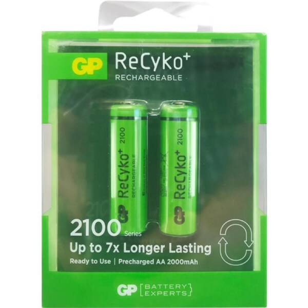 GP Recyko Lsd Aa Battery 2Pk 2100Mah Rechargeable Nimh Gp