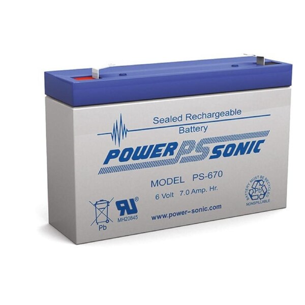 POWER SONIC 6V 7Amp Sla Battery F1 Terminal Sealed Lead Acid
