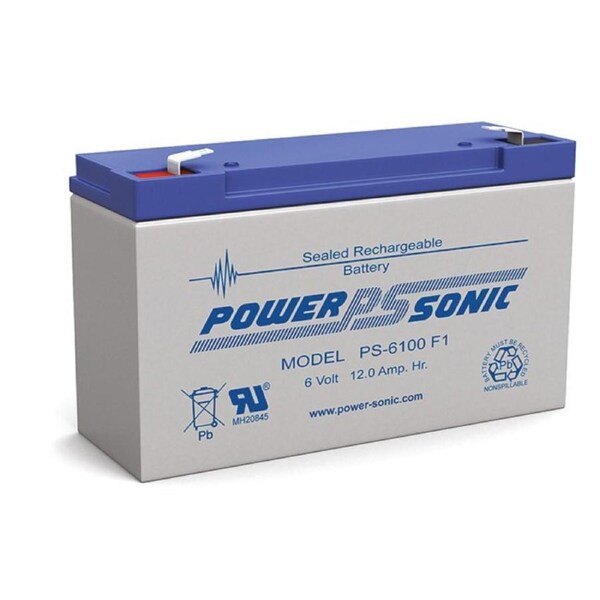 POWER SONIC 6V 12Amp Sla Battery F1 Terminal Sealed Lead Acid