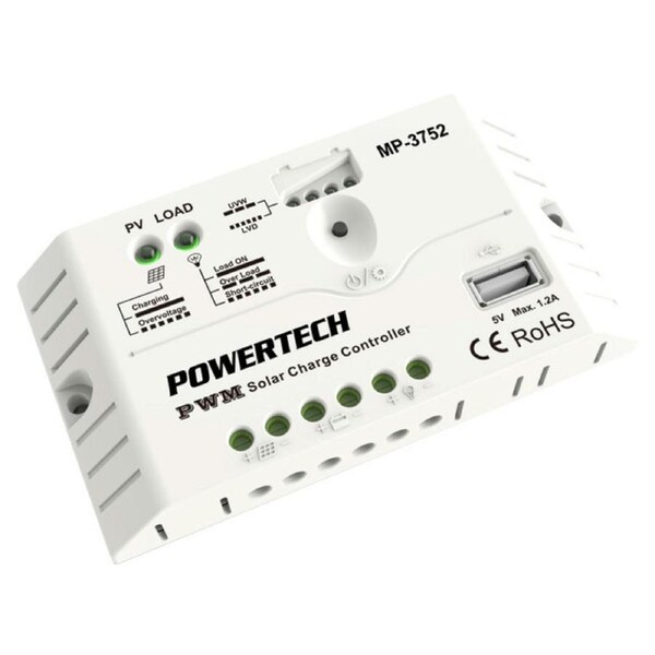 POWERTECH 12V 24V 20A Solar Controller Usb Pwm