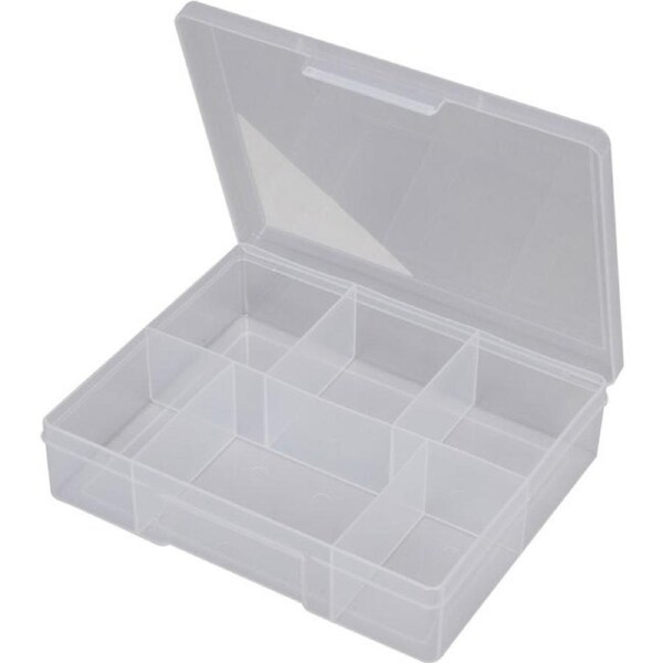 FISCHER PLASTIC 6 Compartment Storage Box Medium Plastic Case