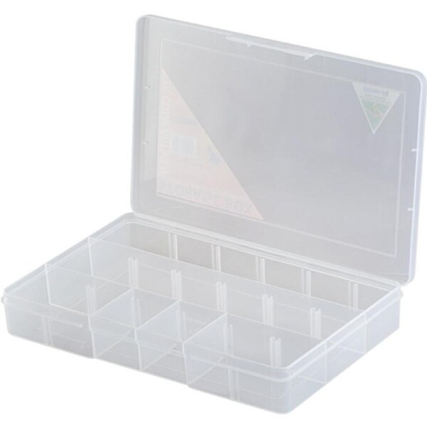 FISCHER PLASTIC 18 Compartment Storage Box 12 Removable Dividers