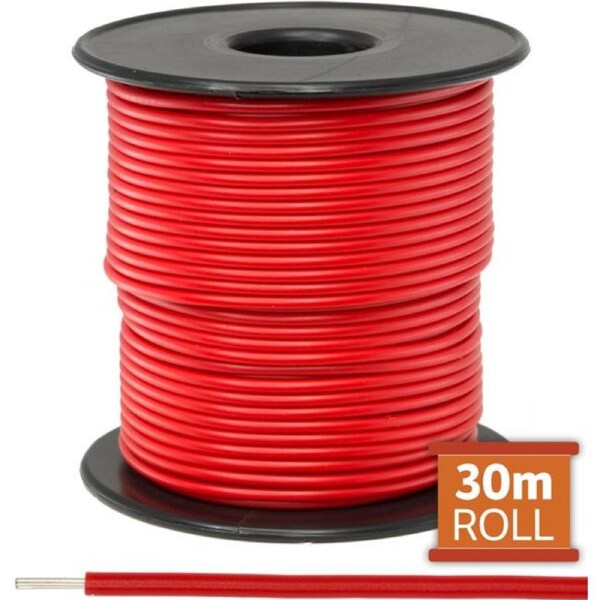 DOSS 30M Red Hookup Wire/ Cable Sold As A Roll Of 30M
