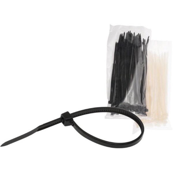 DOSS 202Mm Cable Tie 100Pk Black - 100 Pack