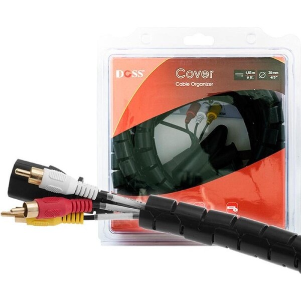 DOSS 20Mm Cable Cover Doss - 1.83M Short Binding Wrap - Black