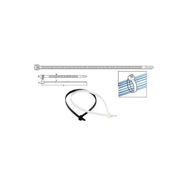 RPG 382Mm Premium Cable Tie Black - 100 Pack T120Rbk/W