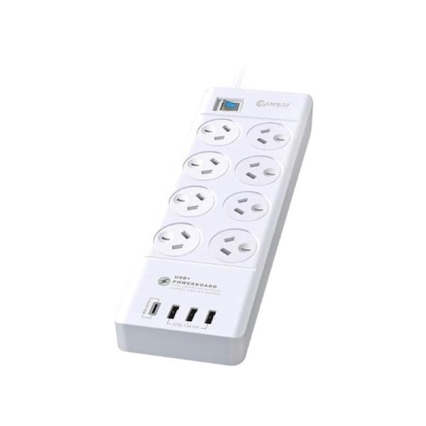 SANSAI 8 Way Powerboard With Usb-C