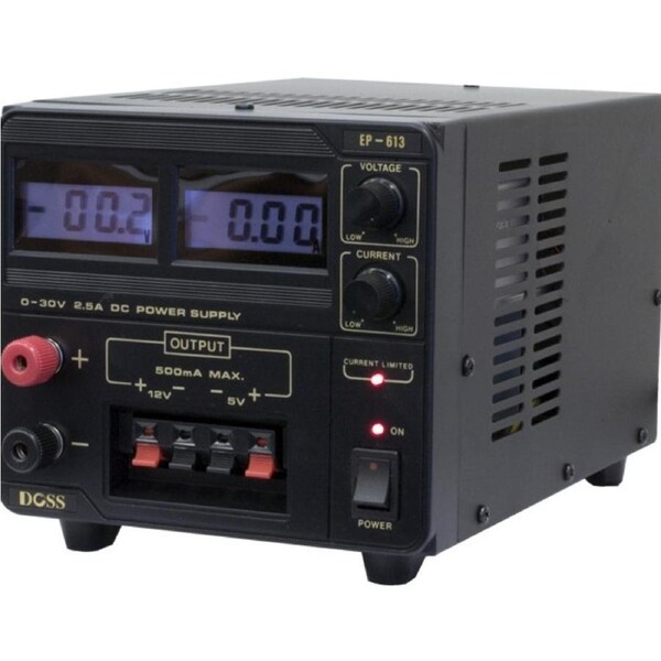 DOSS 2.5Amp 0-30V Dc Power Supply Digital Bench Top Black