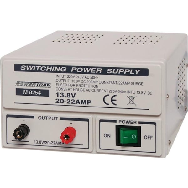 POWERTRAN Fixed 13.8V 20A Benchtop Regulated Power Supply
