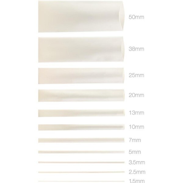 20Mmx1.2M Heat Shrink - White Hswt135