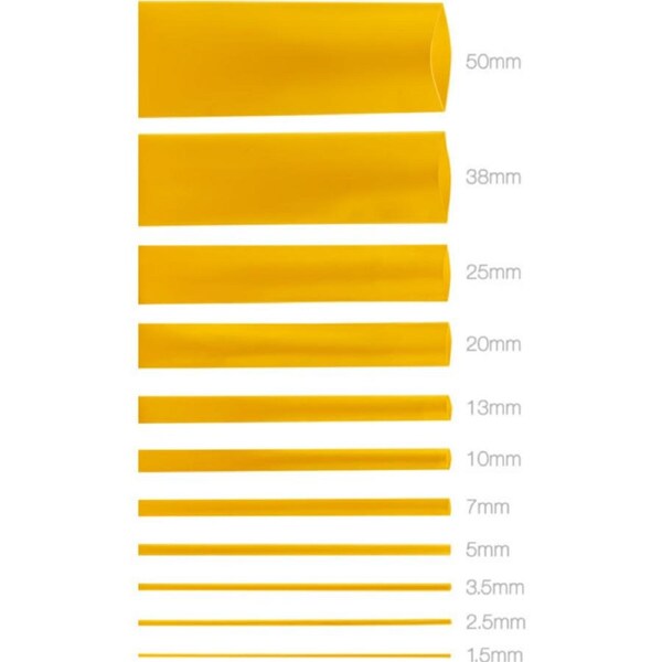 50Mmx1.2M Heat Shrink - Yellow Hsyw135