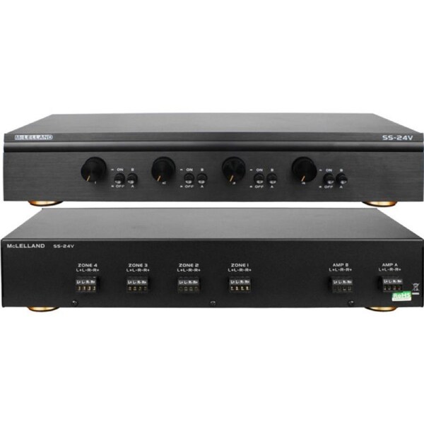 MCLELLAND 4-Way Premium Speaker Selector And Volume Control 150W 2 Amp 4 Zone