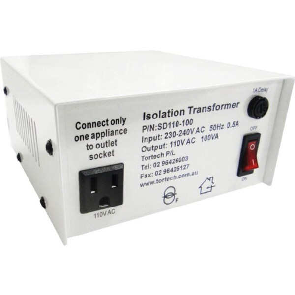 TORTECH 100W Usa Stepdown Transformer 110V Dielectrically Isolated
