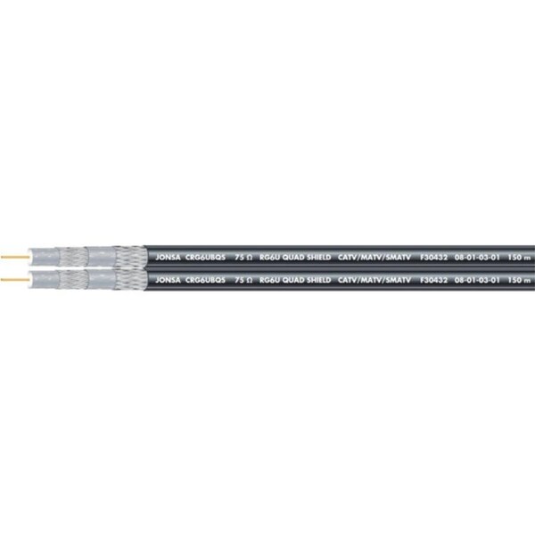 JONSA Rg6Q Siamese Coax Cable - 1M Foxtel Approved