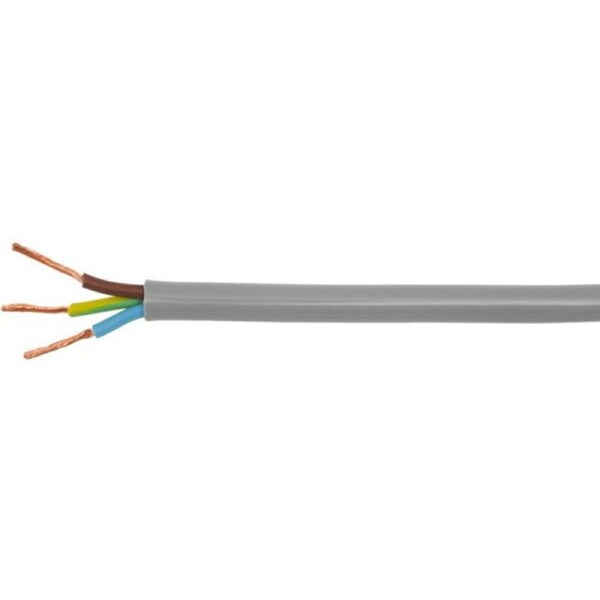 Grey Tri Power Cable-1M - Per Metre Mains 240V