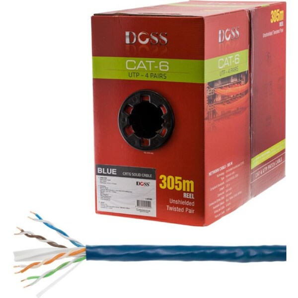 DOSS 305M Cat6 Solid Cable Blue Roll Code