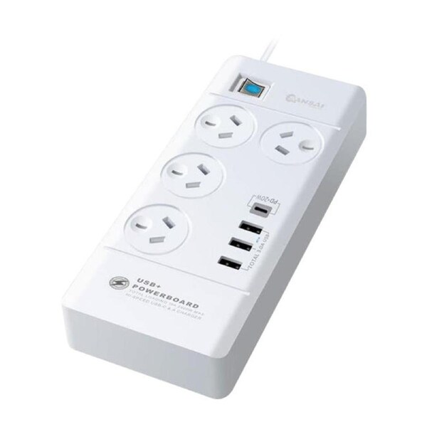 SANSAI 4 Way Powerboard With Usb-C