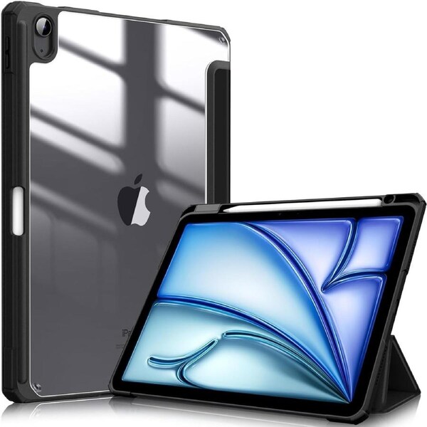 Case for iPad Air 11-inch M3 (2025) / M2 (2024), iPad Air 5th (2022) / 4th Generation (2020) 10.9 Inch - Shockproof Cover with Pencil holder black