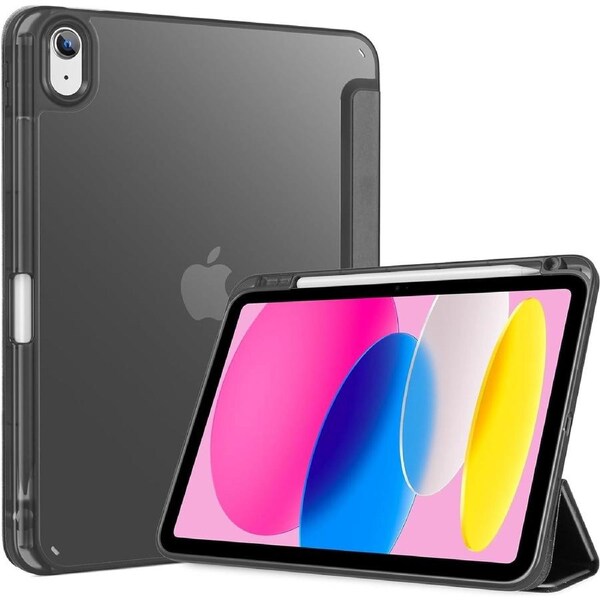 Case for iPad (A16) 11th Generation 11 Inch 2025/10th Generation 10.9 Inch 2022 Case with Pencil Holder, Hybrid iPad 11 10 Case with Clear Back Black