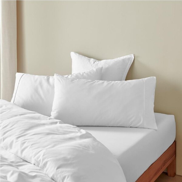 Natural Home Bamboo King Pillowcase White Twin Pack