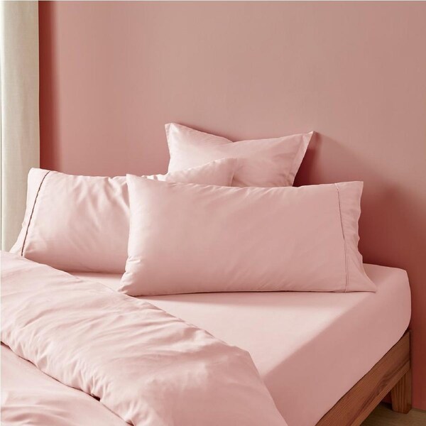 Natural Home Bamboo King Pillowcase Blush Pink Twin Pack