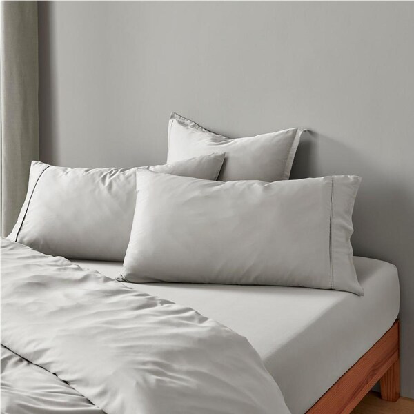 Natural Home Bamboo King Pillowcase Dove Grey Twin Pack