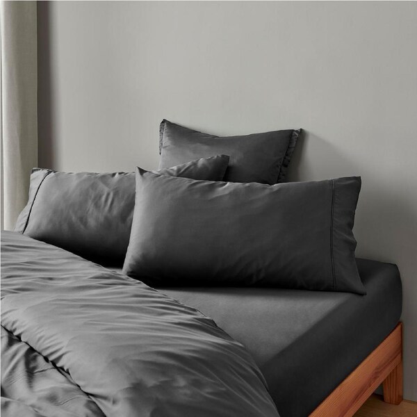 Natural Home Bamboo King Pillowcase Charcoal Twin Pack