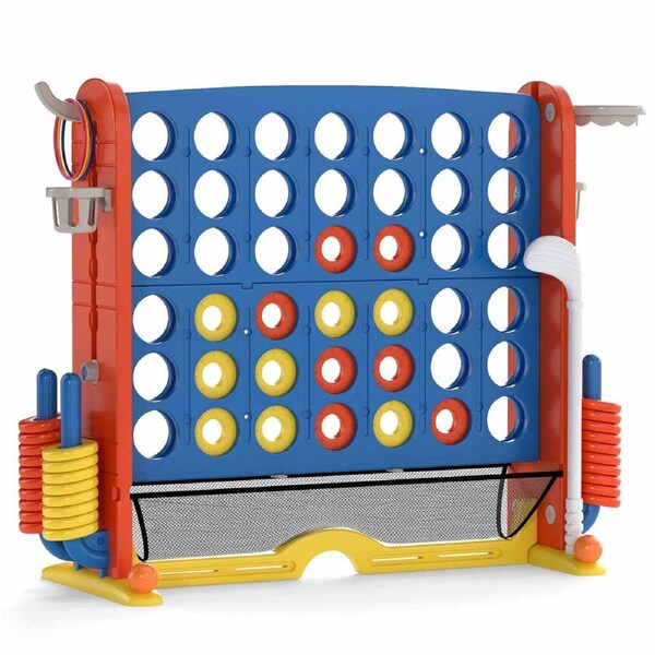 Babyjoy Giant 4 In A Row Game Set Jumbo 4-To-Score Chess Game Family Connect Game Fun Play Toy Gift Multi