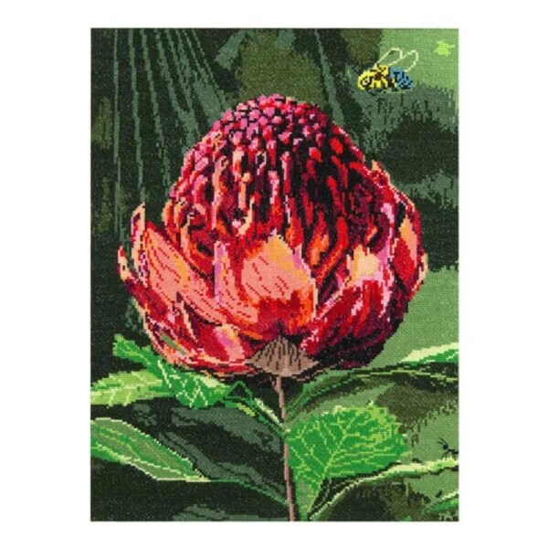Natalie Jane Parker Counted X Cross Stitch Blue Banded Bee Waratah Kit