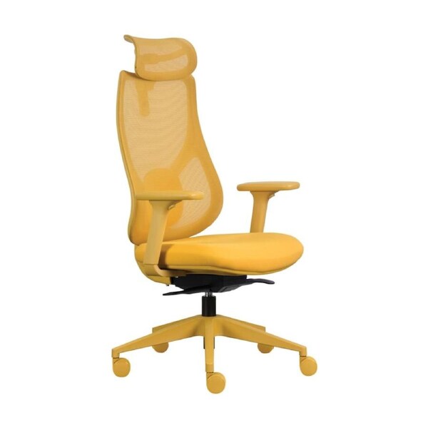 Mondo Scout Chair Ergonomic Office Work W/ Mesh Back & Support Mustard Yellow