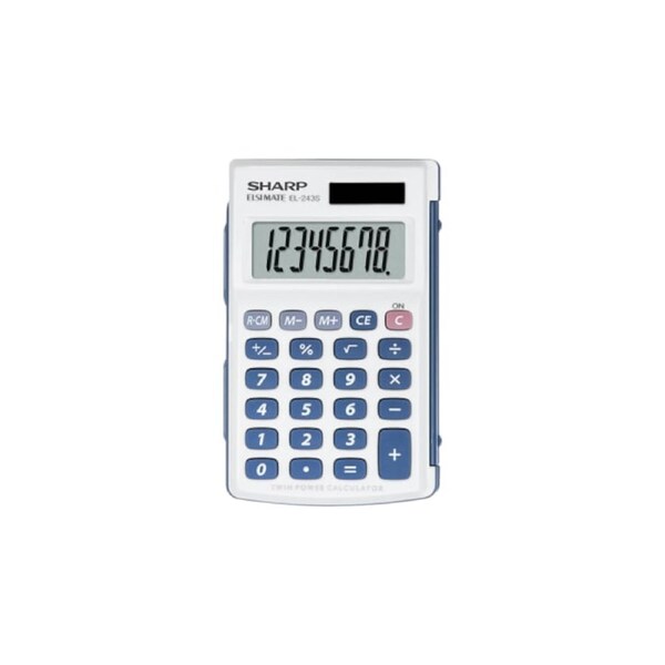 SHARP EL243S 8 Digit Hard Cover Calculator