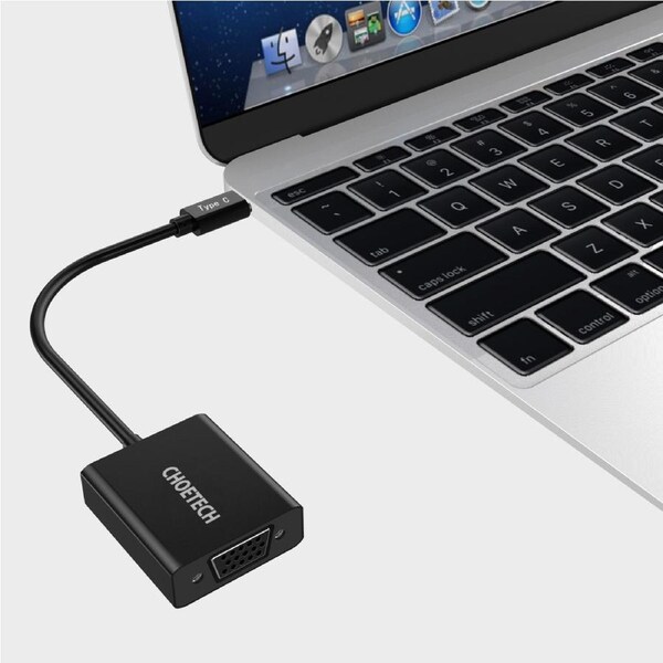 Choetech HUB-V01 USB-C to VGA Adapter support 1080p & 60Hz (Full HD) 20cm Black
