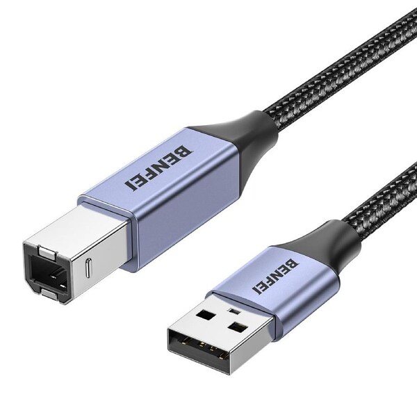 BENFEI 000406GY-2M USB Printer Cable, 6.6 FT/2 Meter USB A to USB B Cable
