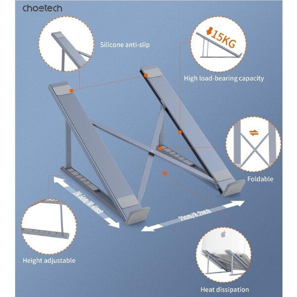 Choetech H055-GY Aluminum Foldable Laptop Stand