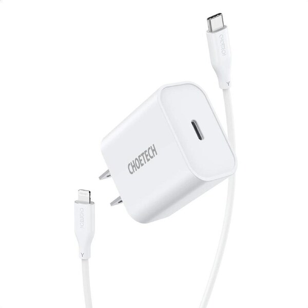 Choetech Q5004-V2 20W USB-C Fast Charger + 1.2M lightning Cable