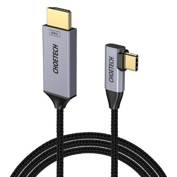 Choetech XCH-1803 Braided 4K@60Hz L Shaped TypeC to HDMI M/M cable 1.8M